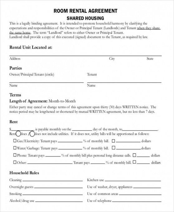 Free Apartment Roommate Contract Template Pdf