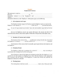 Free Fixed Term Employment Contract Template Pdf