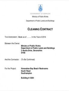 Free House Cleaning Contract Template Doc Example