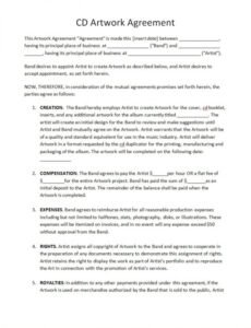 Free Music Artist Performance Contract Template Pdf