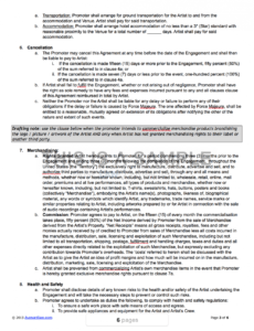Free Music Artist Performance Contract Template Pdf