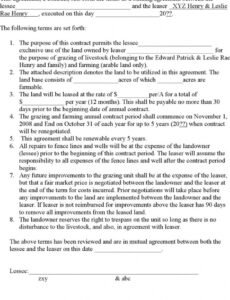 Horse Grazing Contract Template Word