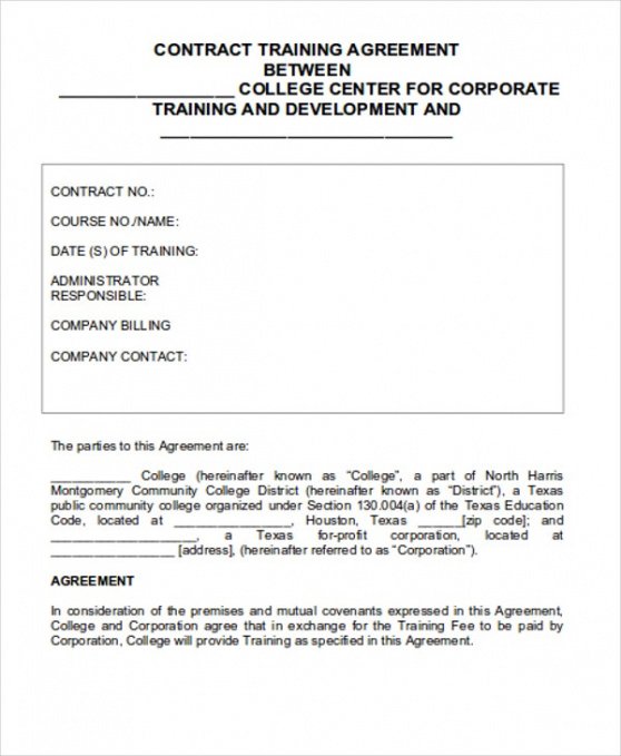 Personal Training Contract Template Pdf Sample