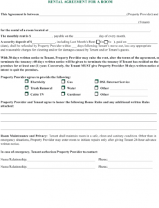 Printable Apartment Roommate Contract Template Doc
