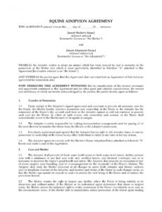 Professional Horse Grazing Contract Template