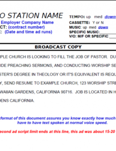 Best Radio Advertising Contract Template Excel Example