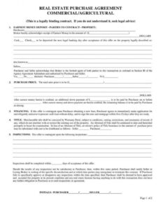 Free Commercial Real Estate Sales Contract Template Excel