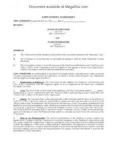 Free Fixed Term Employment Contract Ontario Template Doc
