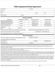 Party Equipment Rental Agreement Template Doc
