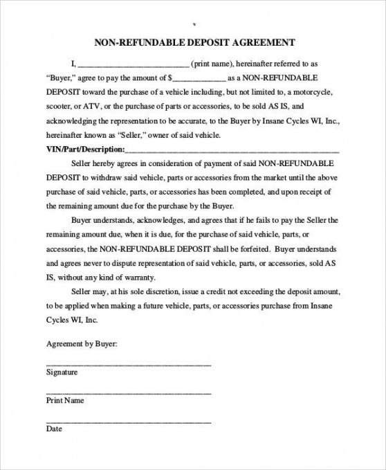 Printable Holding Deposit Contract Template