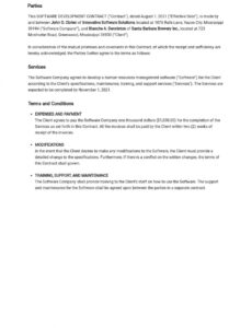 Printable Production Manager Contract Template