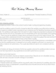Printable Wedding Event Planner Contract Template Pdf Sample