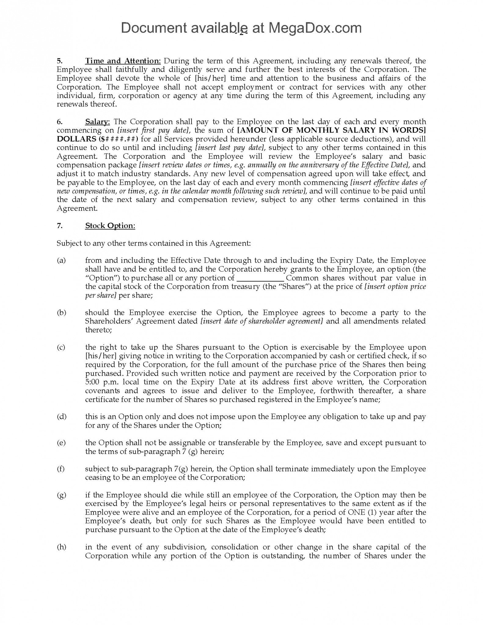 Professional Fixed Term Employment Contract Ontario Template  Example