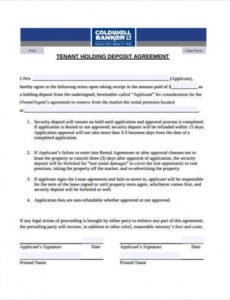 Professional Holding Deposit Contract Template Doc Sample