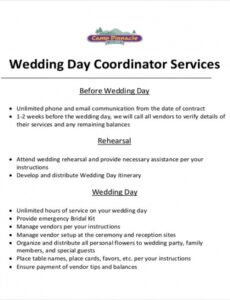 Professional Wedding Event Planner Contract Template Doc Sample
