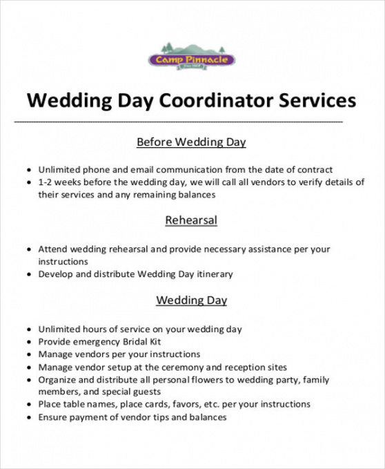 Professional Wedding Event Planner Contract Template Doc Sample Steemfriends