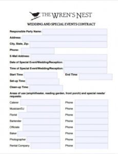 Professional Wedding Event Planner Contract Template Word Sample