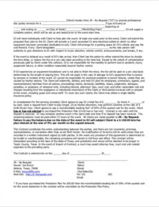 Resident Dj Contract Template Pdf Example