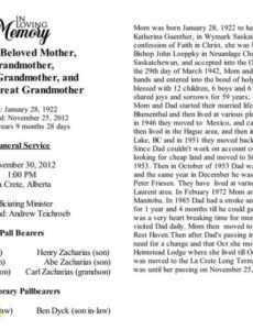 Best Short Obituary Template