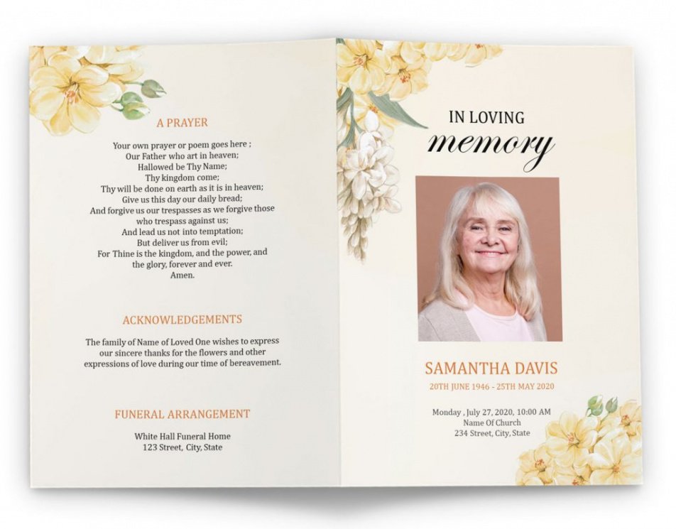 Celebration Of Life Obituary Template Pdf Example