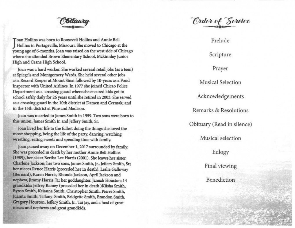 Cremation Obituary Template  Example