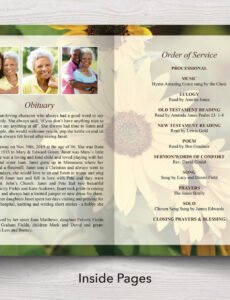 Editable Celebration Of Life Obituary Template Pdf Example