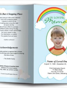 Editable Child Obituary Template  Sample