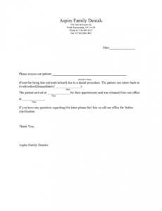 Editable Doctor Office School Excuse Template Pdf Example