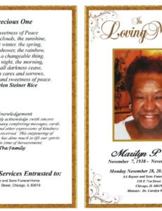 Editable Funeral Obituary Template Doc Example