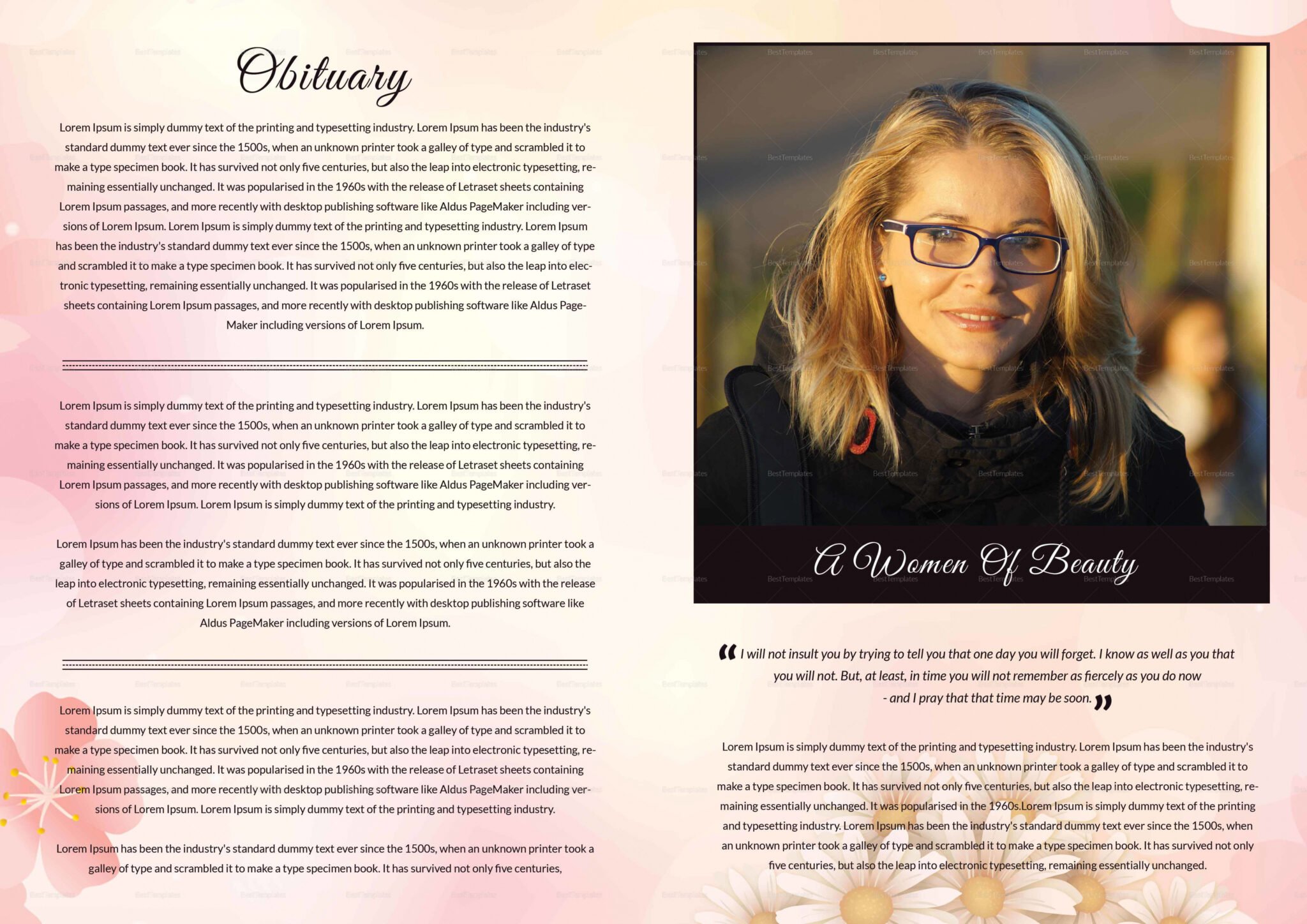 Editable Grandmother Obituary Templat Example Steemfriends