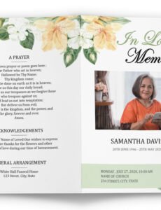 Editable Obituary Template With Photo Excel