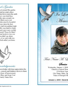 Editable Traditional Obituary Template Doc Example