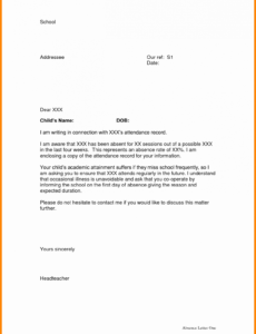 Free Absence Excuse Letter For School Template Doc