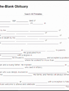 Free Fill In The Blank Obituary Template  Example