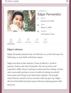 Free Obituary Template For Husband And Father Word Example