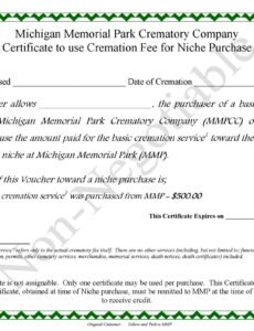 Professional Cremation Obituary Template Excel