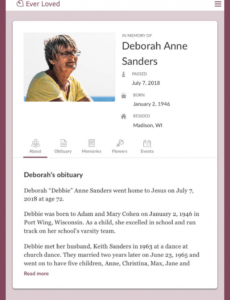 Professional Fill In The Blank Obituary Template Pdf Example