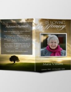 Professional Quick Obituary Template Excel