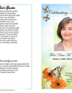 Traditional Obituary Template Excel Sample