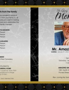 Editable Funeral Program Obituary Template Excel