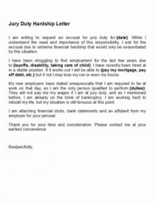 Editable Jury Duty Excuse Letter From Employer Template  Example