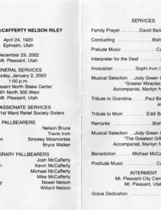 Graveside Service Obituary Template Word