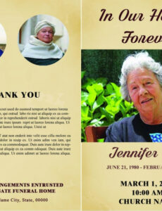 Printable Funeral Program Obituary Template