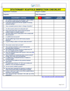 Best Fall Protection Inspection Form Template  Sample