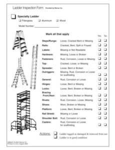 Best Ladder Inspection Form Template Doc Sample