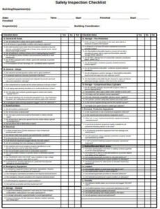 Best Workplace Inspection Form Template Pdf
