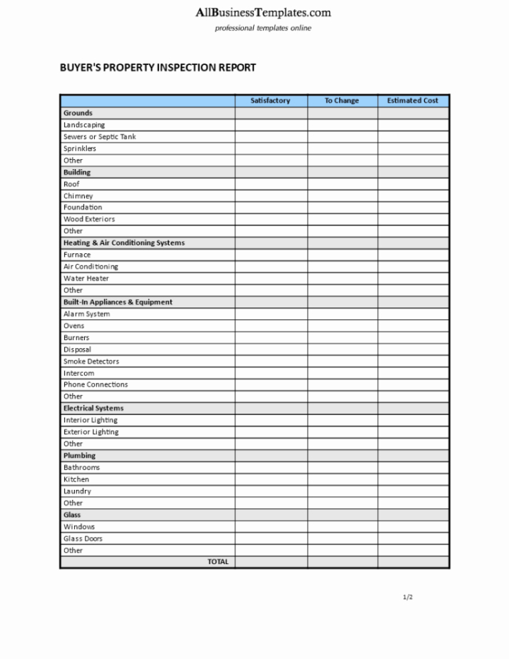 Costum Roof Inspection Form Template  Example