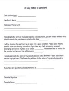 Editable Move Out Letter To Tenant Template Pdf