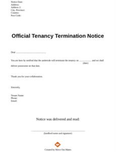 Free Move Out Letter To Tenant Template Word Sample
