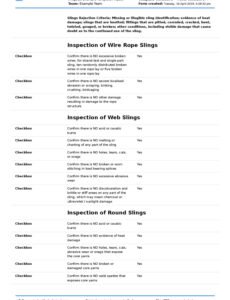 Free Sling Inspection Form Template Word